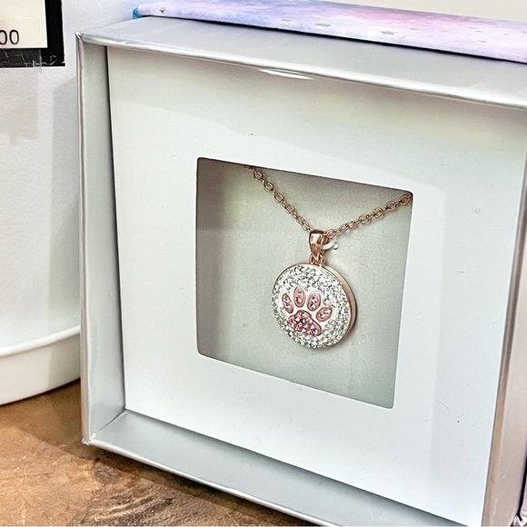 NWT cat paw print necklace, mermaid cat necklace, and cat earrings - Picture 3 of 6